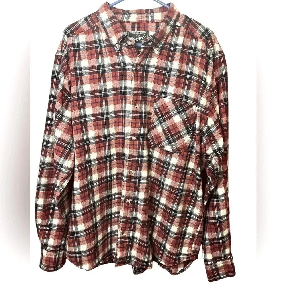 Vintage Woolrich Men's Plaid Flannel Shirt Button up Size X Large